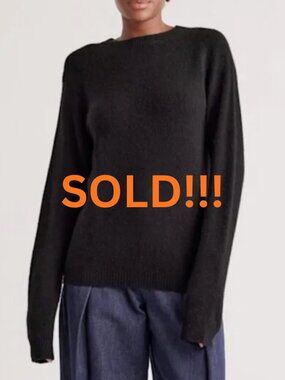 Quince 100% Yak Wool Crew Neck Sweater - Black - Small